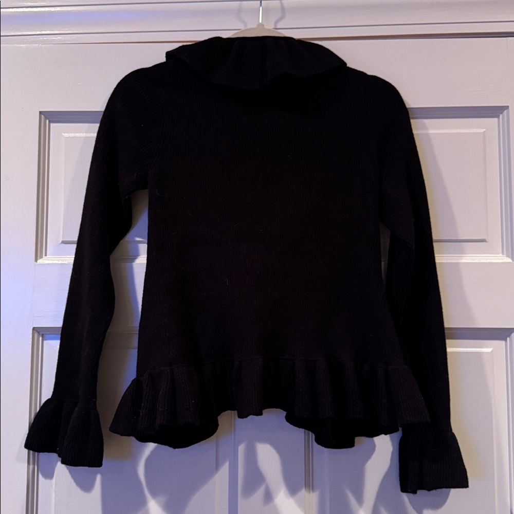 Black Ruffled Cardigan - Picture 5 of 5